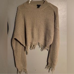 Cropped tan sweater
